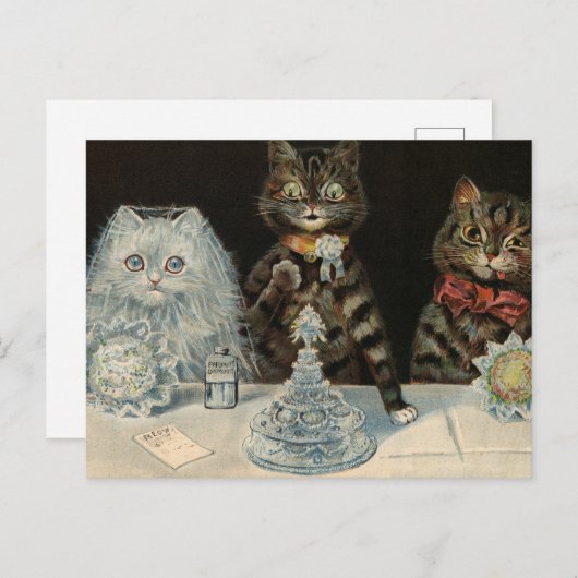 Mellin's Food Biscuits van Louis Wain Feestdagenkaart (Voorkant / Achterkant)