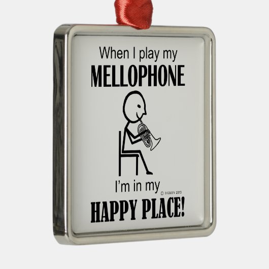 Mellophone Happy Place Metalen Ornament (Rechts)