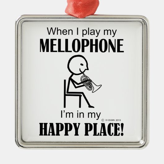 Mellophone Happy Place Metalen Ornament (Voorkant)