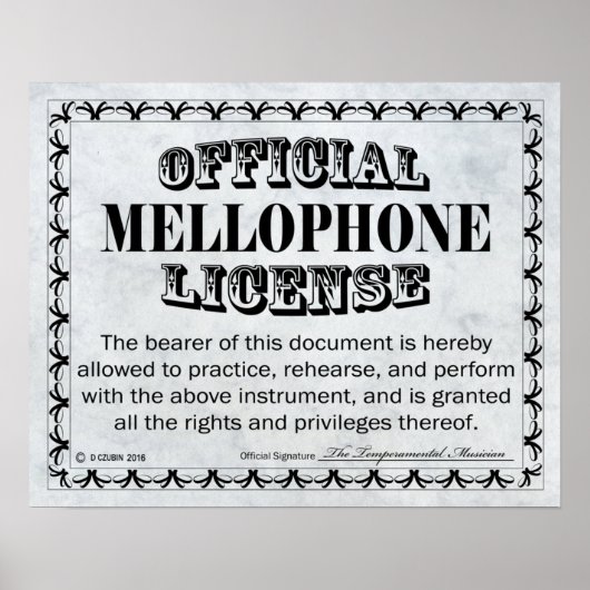 Mellophone Licentie Poster (Voorkant)