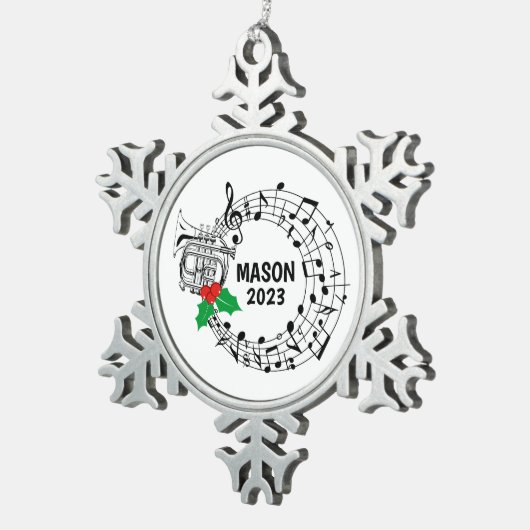 Mellophone Marching Band Kerst Ornament (Rechts)
