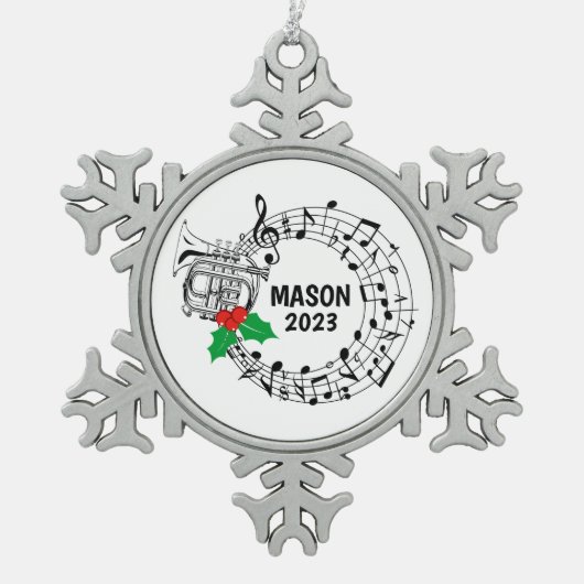 Mellophone Marching Band Kerst Ornament (Voorkant)