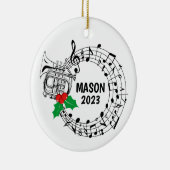 Mellophone Marching Band Kerst Ornament (Rechts)