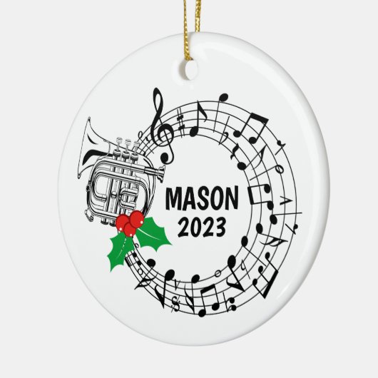 Mellophone Marching Band Kerst Ornament (Links)