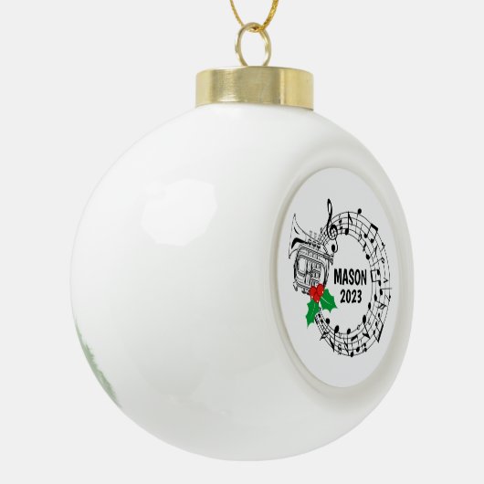 Mellophone Marching Band Kerst Ornament (Links)
