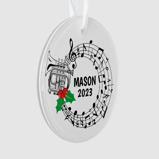 Mellophone Marching Band Kerst Ornament (voorkant)