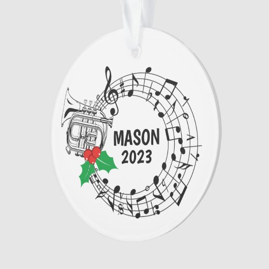 Mellophone Marching Band Kerst Ornament (voorkant)