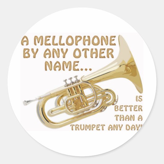 Mellophone, ongeacht de naam ronde sticker (Voorkant)