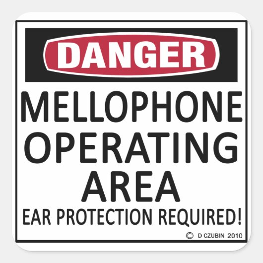 Mellophone operatiezone vierkante sticker (Voorkant)