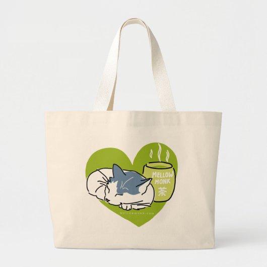 Mellow Cat grote boodschappentas Grote Tote Bag (Voorkant)