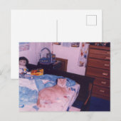 Mellow Cat op een bed Briefkaart (Voorkant / Achterkant)