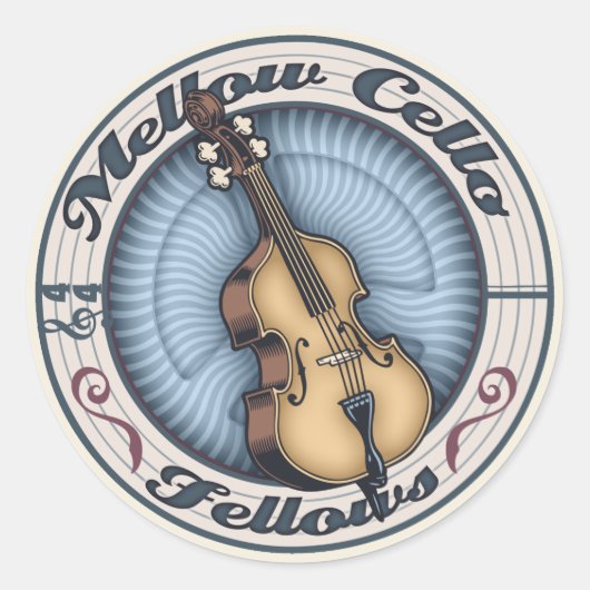 Mellow Cello Fellows Ronde Sticker (Voorkant)