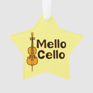 Mellow cello witte tekst ornament