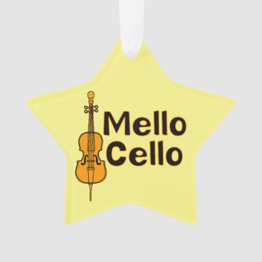Mellow cello witte tekst ornament (voorkant)