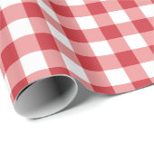 Mellow Classic Gingham - red white check plaid. Cadeaupapier (Rol Hoek)