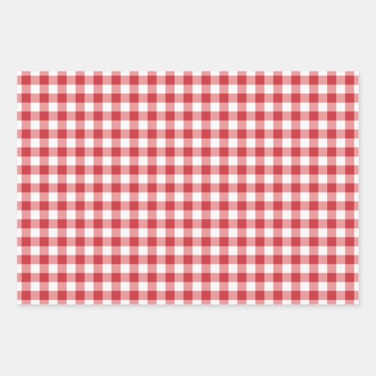 Mellow Classic Gingham - red white check plaid. Inpakpapier Vel (Voorkant 2)