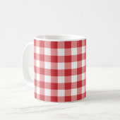 Mellow Classic Gingham - red white check plaid. Koffiemok (Voorkant links)