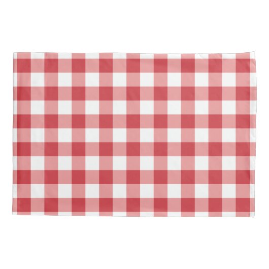 Mellow Classic Gingham - red white check plaid. Kussensloop (Achterkant)