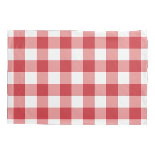 Mellow Classic Gingham - red white check plaid. Kussensloop (Achterkant)