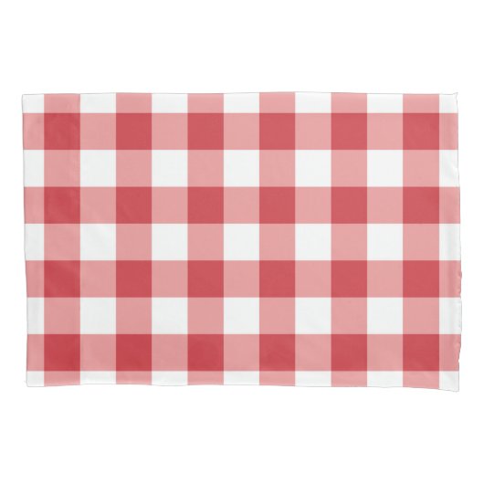 Mellow Classic Gingham - red white check plaid. Kussensloop (Voorkant)