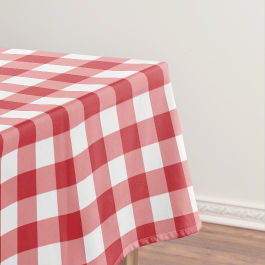 Mellow Classic Gingham - red white check plaid. Tafelkleed (Voorbeeld)