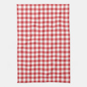 Mellow Classic Gingham - red white check plaid. Theedoek (Verticaal)