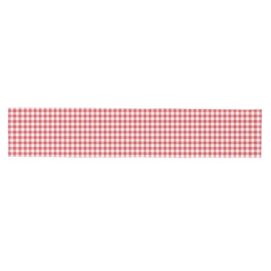 Mellow Classic Gingham - rood wit geruit. Medium Tafelloper (Horizontaal)
