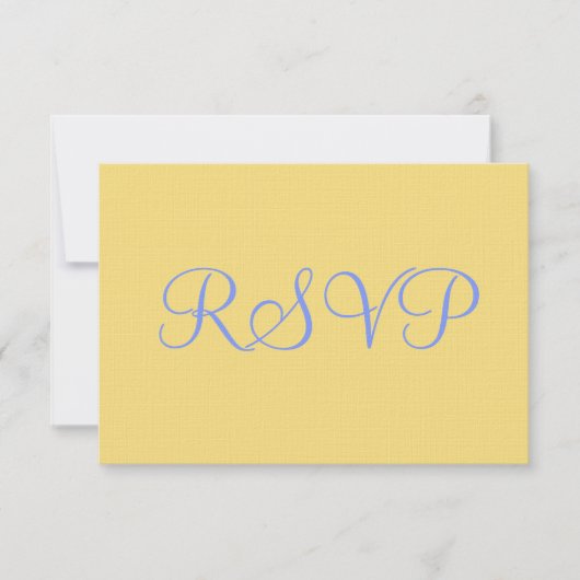 Mellow Geel Blauw Bruiloft RSVP (Voorkant)
