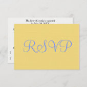 Mellow Geel Blauw Bruiloft RSVP (Voorkant / Achterkant)