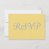 Mellow Geel Blauw Bruiloft RSVP Kaartje (Voorkant)