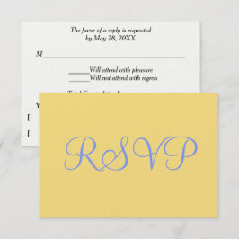 Mellow Geel Blauw Bruiloft RSVP Kaartje
