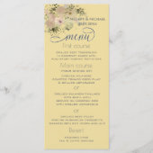 Mellow gele waterverf boho bloem trendy menu (Voorkant)