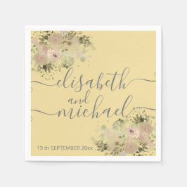 Mellow gele waterverf boho bloem trendy servet