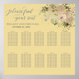 Mellow gele waterverf boho florale trendy poster