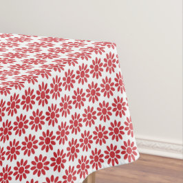 Mellow Geo Bloemen - Kerstmis rood op witte decora Tafelkleed