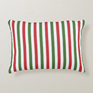Mellow Geo Strepen -Kerstkandelaar rood groen Accent Kussen
