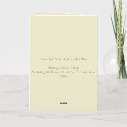 Mellow Light Yellow Birthday Kaart (Achterkant)