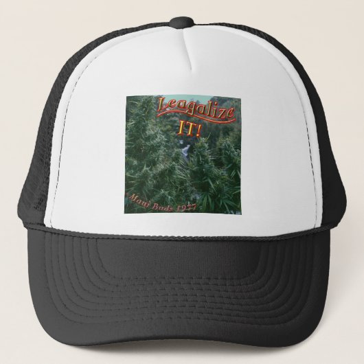 Mellow Out Legalize wied buds pot Trucker Pet (Voorkant)