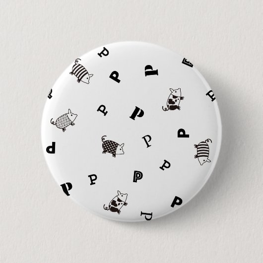 Mellow Pig 缶バッジ Ronde Button 5,7 Cm (Voorkant)