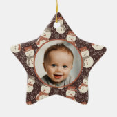 Mellow Snowmen - First Christmas photo custom. Keramisch Ornament (Voorkant)