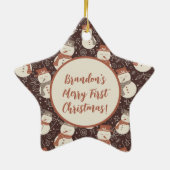 Mellow Snowmen - First Christmas photo custom. Keramisch Ornament (Achterkant)