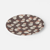 Mellow Snowmen - Kerstpatroon amarro rood. Papieren Bordje (Gekanteld)