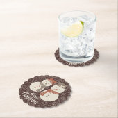 Mellow Snowmen - Merry Christmas 2 sneeuwman rood. Kartonnen Onderzetters (Insitu)