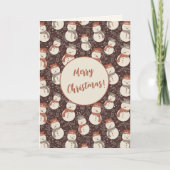 Mellow Snowmen - Vrolijk Kerstfeest! bewerkbaar ro Feestdagen Kaart (Voorkant)