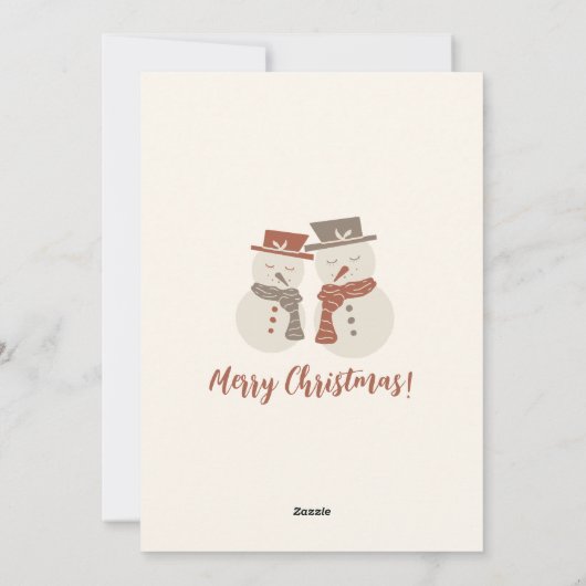 Mellow Snowmen - Vrolijk Kerstfeest! bewerkbaar ro Feestdagenkaart (Achterkant)