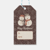 Mellow Snowmen - Vrolijke kerst sneeuwpop rood v2. Cadeaulabel (Achterkant)