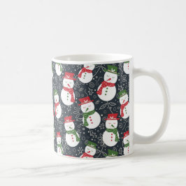 Mellow Snowmen - Xmas rood en groen patroon. Koffiemok