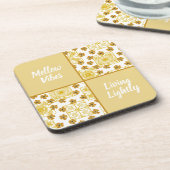 Mellow vibes leven licht zomer thema bier onderzetter (Linkerzijde)