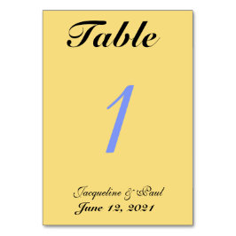 Mellow Yellow Blue Wedding Table No. Kaarten