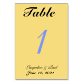 Mellow Yellow Blue Wedding Table No. Kaarten (Achterkant)